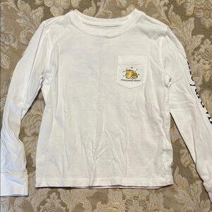 Vineyard Vines Kids White Long Sleeve Tee with Pocket
